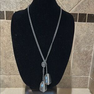Elegant Silver Lariat Necklace